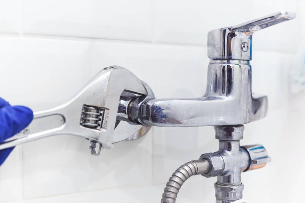 an image that shows a wrench for fixing bathroom shower